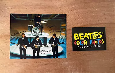 Beatles 1964 Bubble Gum Cards Set -w/signed  Photo From Ed Sullivan -repro 1396 • $4.99