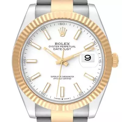 Rolex Datejust 41 Steel Yellow Gold White Dial Mens Watch 126333 Unworn • $15580