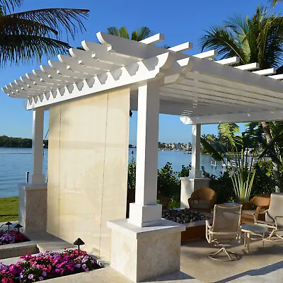 Outdoor Roll Up Shade Beige Roller Shade UV Blind For Patio Porch Pergola Gabezo • $57.99