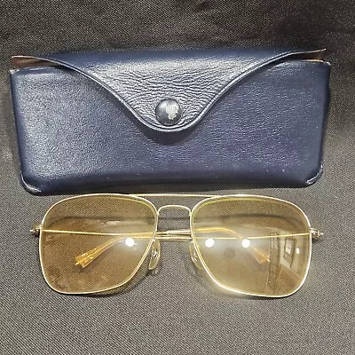 Vintage B&L Ray-Ban 58 116 USA Sunglasses Shooting Glass Outdoorsman Yellow Lens • $24.99