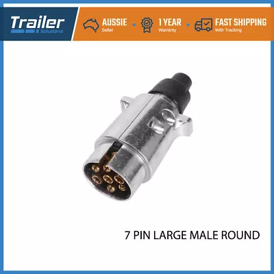 1x Aluminium Trailer Plug 7 Pin Round Metal MALE ADAPTER CONNECTOR TRUCK CARAVAN • $12.95