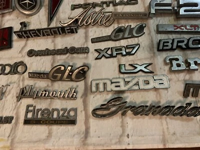 $98.80 • Buy VINTAGE LOT OF 40 CAR EMBLEMS Chevy Ford Oldsmobile Pontiac Cadillac Dodge Mazda