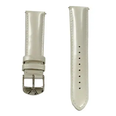 Michele Womens 18mm Off White Leather Watch Band Strap 301721306 • $49