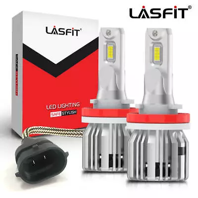 LASFIT H11 LED Headlight Bulbs Conversion Kit Low Beam Super White Bright 6000K • $34.99