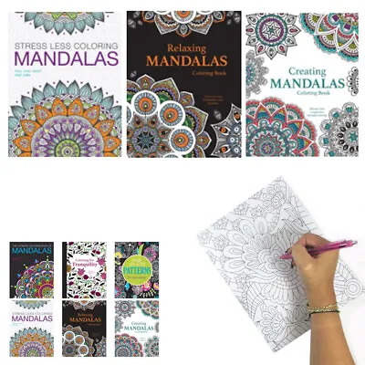 3 Mandala Adult Coloring Books Calming Stress Relieving Relax Designs Paperback • $11.95