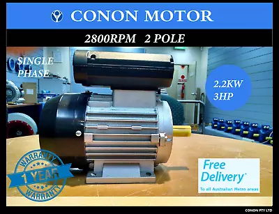 2.2kw 3HP 2800pm 24mm Shaft Compressor Motor Single Phase 240v Dual Caps • $245.67