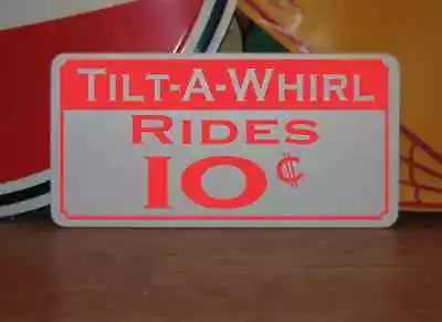 TILT-A-WHIRL Sign Vintage Style Game Room Carnival Fair Boardwalk Amusement Park • $13.45