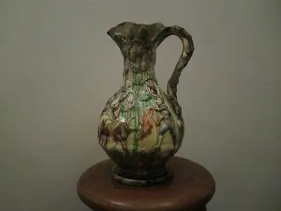 Antique 19th Century Manuel Mafra Caldas Palissy Majolica Jug Bull Fighting • £95