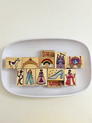 Melissa And Doug Rubber Stamp Cinderella Princess Crown Castle Lot Of 12 • $7.50