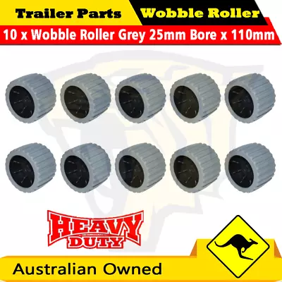 10 X Wobble Roller Grey 25mm Bore Wide 3 X4  110x73mm Boat Jet Ski Trailer • $69