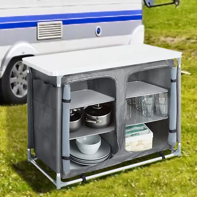 Outdoor 6-shelf Aluminum Camping Cupboard Kitchen Station Cook Table With Bag  • £58.99