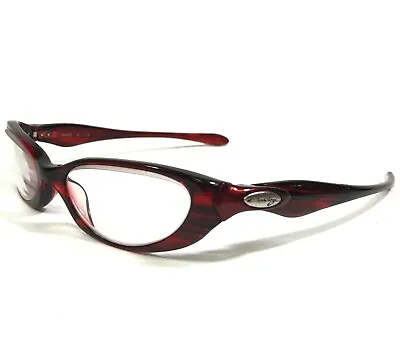 Vintage Oakley Eyeglasses Frames Haylon A Clear Red Horn Wrap Sport 49-18-135 • $59.99