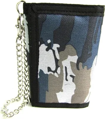 Unisex Camouflage Canvas Wallet Card Holder Chain • £6.75