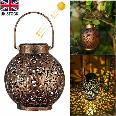 £10.59 • Buy Solar Powered LED Light Lantern Hanging Outdoor Garden Lamp Yard Decoration UK