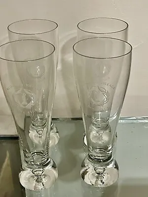4 Muirfield Village Golf Club Etched Logo Ball Paperweight Base Pilsner Glasses • $65