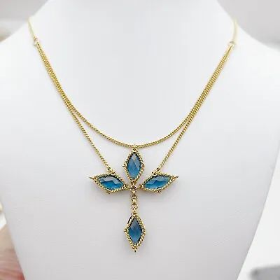 $1480 • Buy Anthony Nak 18K Yellow Gold Blue Topaz Chain Mail Necklace