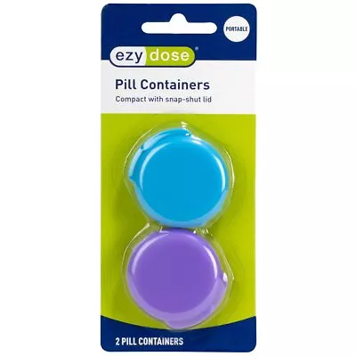 Daily Round Portable Pill And Vitamin Containers Assorted 2 Count • $4.78