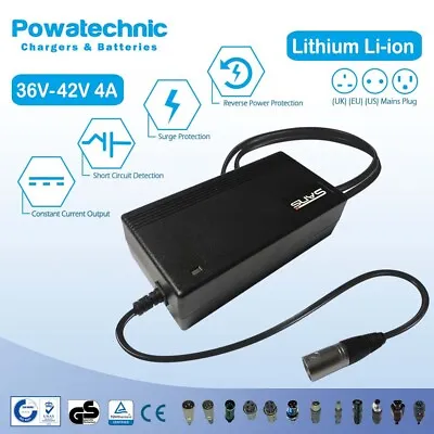 $155.88 • Buy 42V 4A Fast Heavy Dury Li-Ion Battery Charger For 36V E-Bike Scooter Golf Buggy