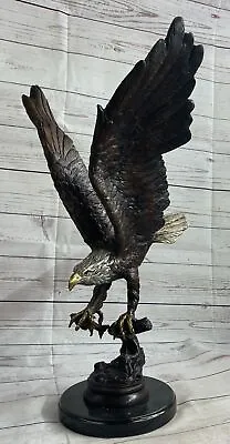 Signed Moigniez American Bald Eagle Bronze Sculpture Statue Bird Figure Popular • $1199