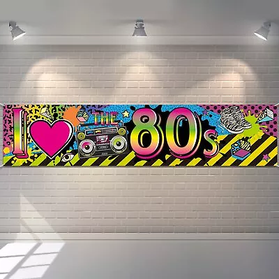 80s Party Decorations I Love 80s Banner 1980s Hip Hop Sign Backdrop Photo Bo... • $13.70