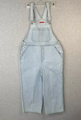 $32 • Buy Gloria Vanderbilt Bib Overalls Womens Medium Capri Denim Jeans Light Wash 90s