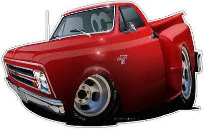 Wall Decal Compatible With 1967 Chevy Stepside Cartoon Truck Boys Room Garage • $25.99