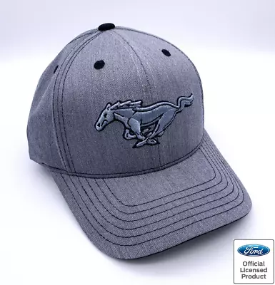 Ford Mustang Hat / Cap - Gray Heather Twill W/ Pony Logo / Emblem - Licensed • $19.99