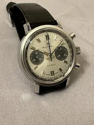 Vintage Bucherer Panda Chronograph Valjoux 7733 Manual Wind Watch - SERVICED! • $2499