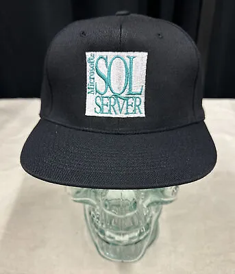 Vintage SOL Server SnapBack Hat Cap Microsoft Computer Software Promo 1990s • $49.99