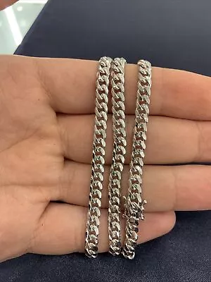 Solid 925 Sterling Silver  Miami Cuban Link Chain Necklace 5mm Thick - ALL Sizes • $204