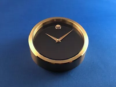 LOOK: Movado Brushed Brass Angled Heavy Paperweight Desk Clock German Quartz • $199.99