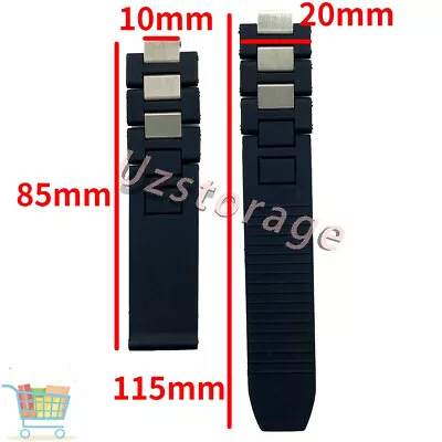 20mm For Must De Cartier 21 Century Chronograph Quarte  Watch Band Rubber Steel  • $15.42