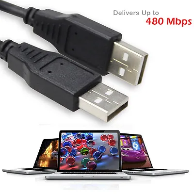 $7.85 • Buy 1m 2m 3m USB Cable Male To Male Type A Cord M-M USB 2.0 Extension+ Magnetic Ring