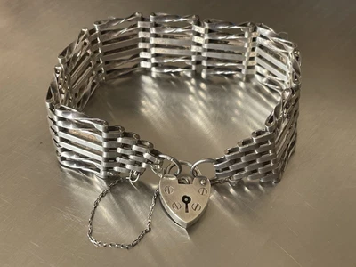 £62.99 • Buy Vintage 1975 Hallmark 925 Sterling Silver 6 Bar Gate Bracelet 7.25” 23.1g WBs