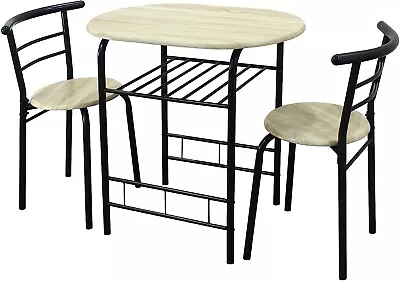 3 Pcs Dining Table & Chairs Set 2 Seater Breakfast Bar Kitchen Home Furniture • £53.90