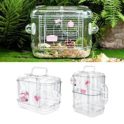 Metal Large Hamster Gerbil Mouse Small Pet Cage Transparent 1 Or 2 Storey Levels • £8.95