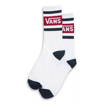 Vans Drop V Crew Sock 9.5-13US Mens In Biking Red Dress Blues-  - • $19.95