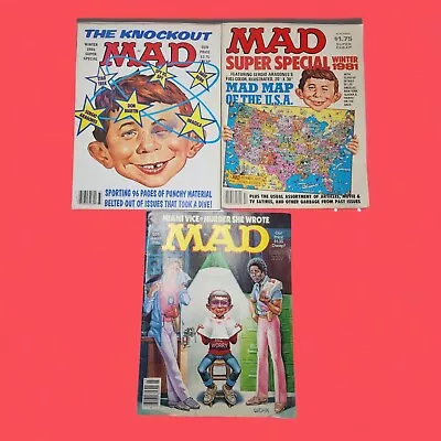 Vtg 1980s Mad Magazine Lot (3) Satire Comics Knockout Super Special 81 March 86  • $11.70