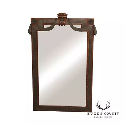 LaBarge Renaissance Style Mahogany And Bronze Swag Wall Mirror • $1295