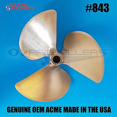 843 ACME Ski Wake Propeller Prop 13 X 12 (3 Blade) Splined Left Hand Mastercraft • $678.72