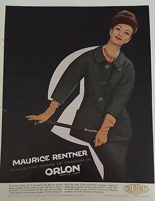 1959 Women's Maurice Rentner Orlon Suit Bill Blass Design Vintage Color Ad • $9.99