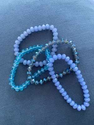 £1.50 • Buy Adrian Buckley Glass Bead Stretch Bracelets, Set Of 4, Blue Tomes