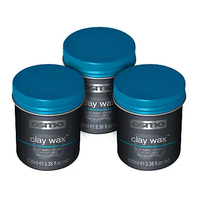 3 X Osmo Clay Wax 100ml Men Hair Styling Grooming Barbers Matte Textured Control • £17.94