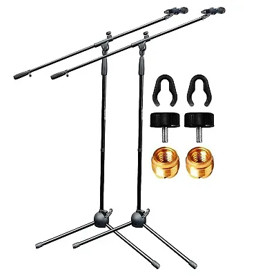 2x Microphone Stand 360° Rotating Mic Clip Boom Arm Foldable Tripod Holder 5Core • $39.99