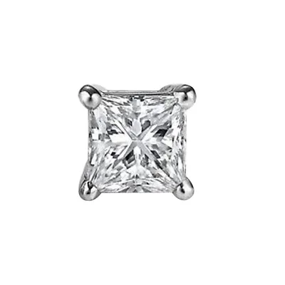 Single Princess Cut Stud Sterling Silver 1.25 Ct Swarovski Crystal • £25