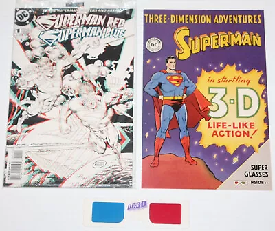 Superman Red / Blue #1 - DC Comics 1998 W/ 3-D Adventures 1953 Reprint & Glasses • $14.99