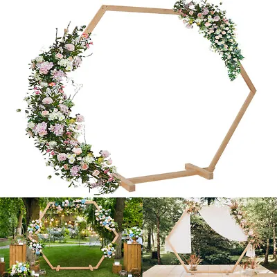 97inch Wooden Hexagonal Wedding Arch Backdrop Decoration Stand For Garden Party  • $126.90