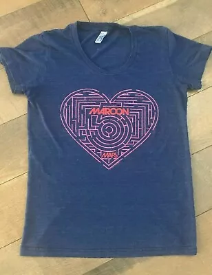 Maroon 5 Maps - Heart Maze Womens Small Concert Band T-shirt / American Apparel • $10