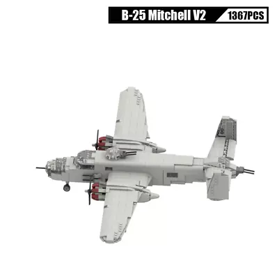 US B-25 Mitchell Bomber Moc Block WW2 Chopper Aircraft Plane WWII Air Forces USA • £259.99