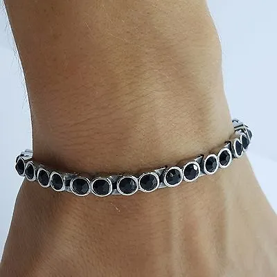 LADIE'S ELEGANT  BIO MAGNETIC BRACELET 5 In 1 WITH BLACK ZIRCON STONES MZ2 • £12